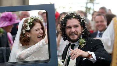 Kit Harington and Rose Leslie after they tied the knot